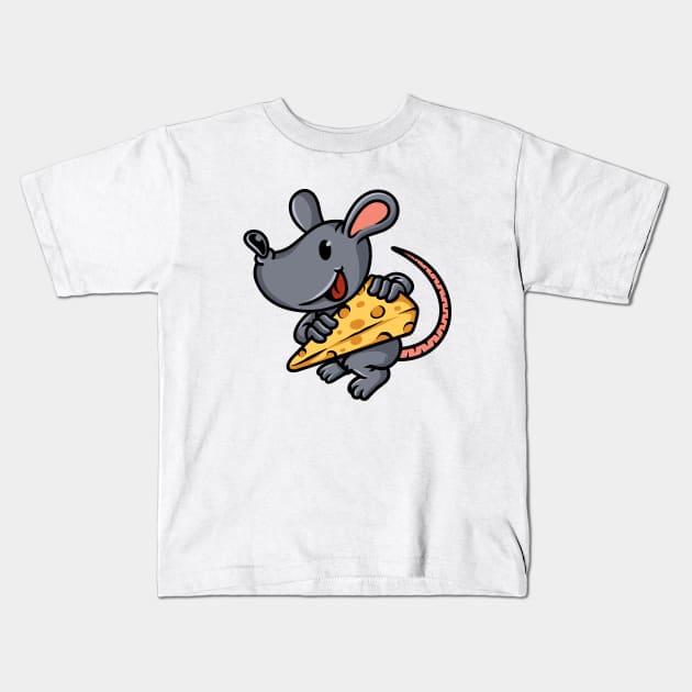 Mouse and Cheese Kids T-Shirt by Tlatous